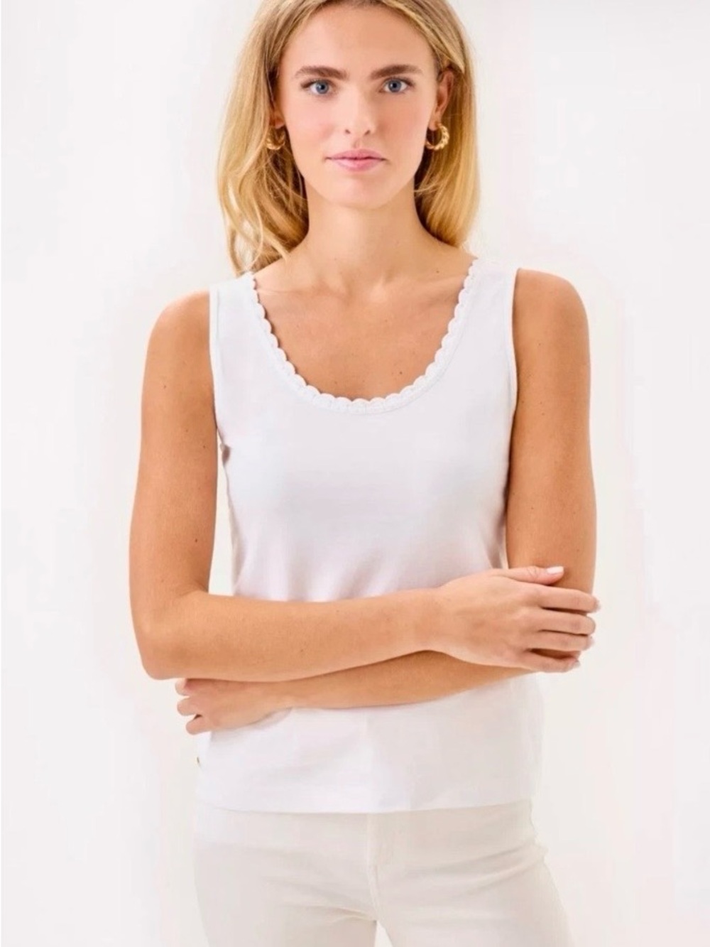 Lilly Pulitzer Gabbie White Crochet Tank Top XXS